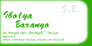 ibolya baranyo business card